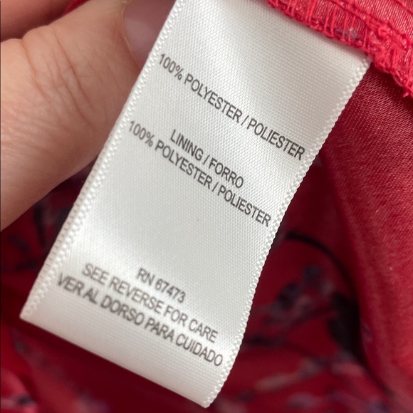 Danny & Nicole Vibrant Red Floral Mini Dress - Picture 7 of 8